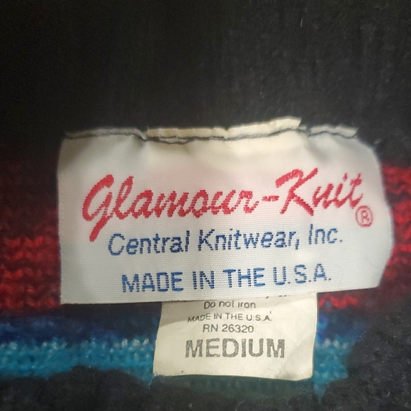 Vtg Glamour Knit Vibrant Multicolor Crewneck Sweater - Picture 10 of 11